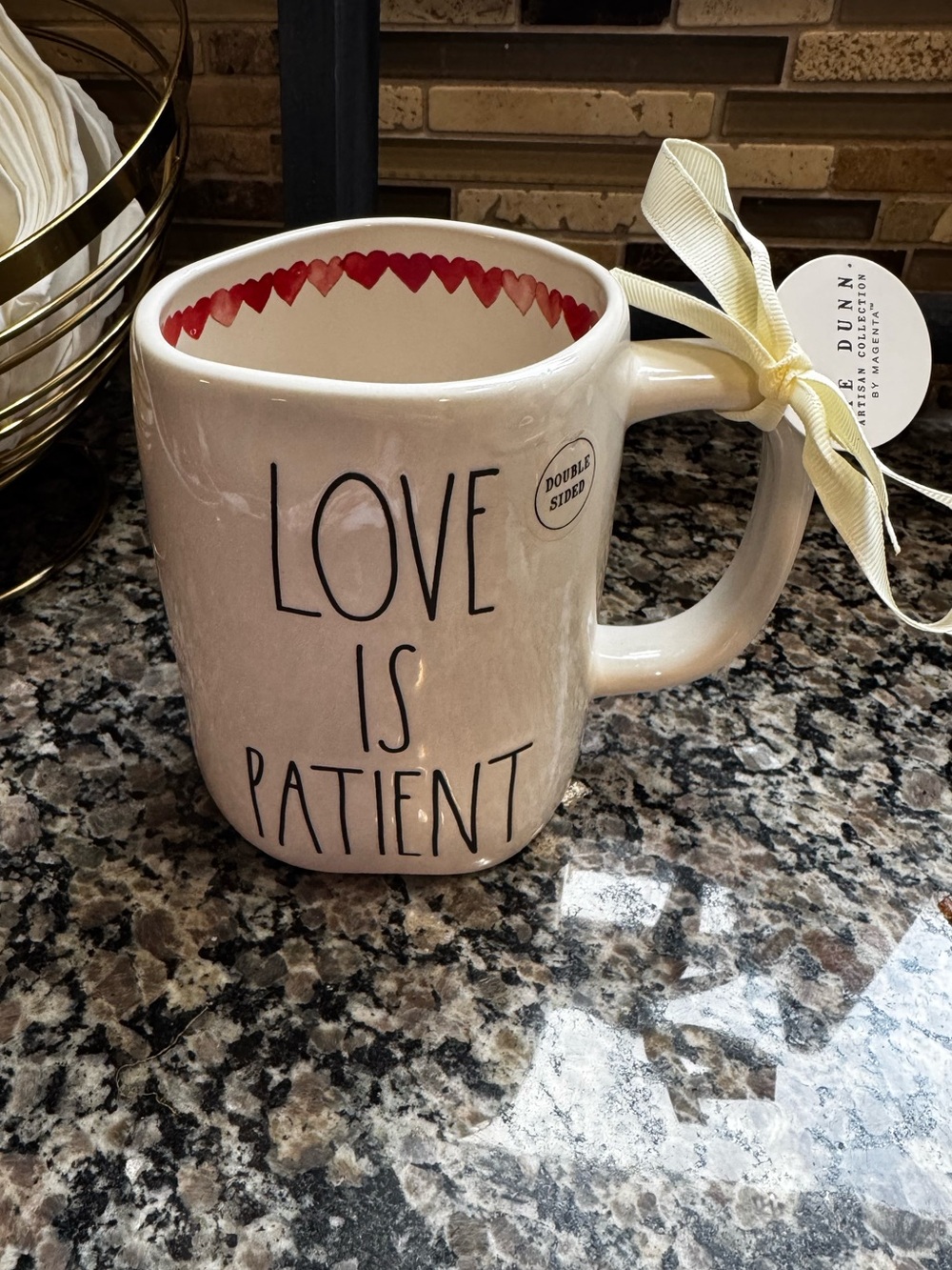 Rae Dunn wedding themed double sided mug